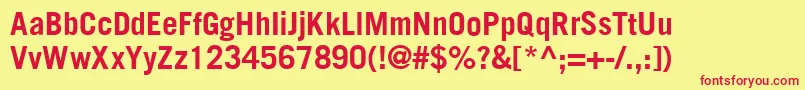 TransfergothicBold Font – Red Fonts on Yellow Background