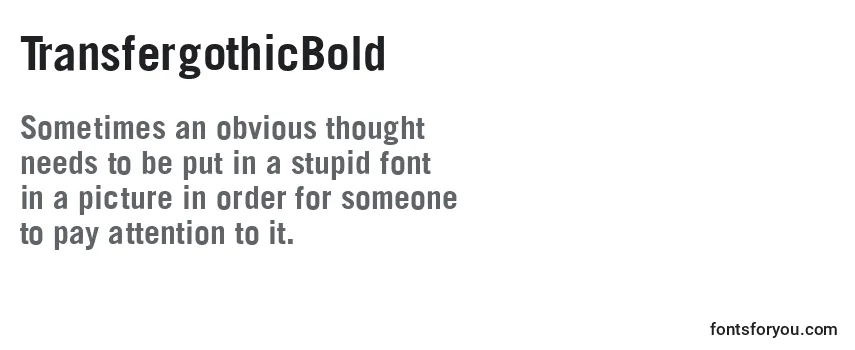 Review of the TransfergothicBold Font