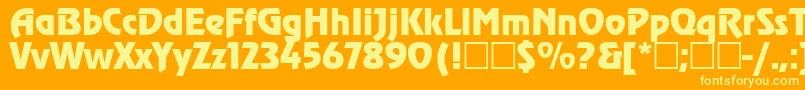 Fonte Agzr – fontes amarelas em um fundo laranja