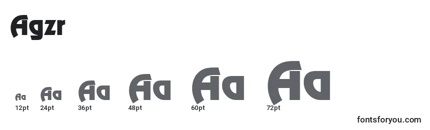 Размеры шрифта Agzr