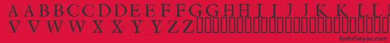 Czcionka Circleinitialsfree – czarne czcionki na czerwonym tle