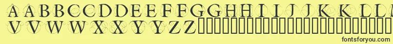Circleinitialsfree-fontti – mustat fontit keltaisella taustalla