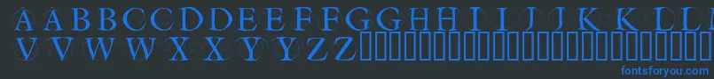 Czcionka Circleinitialsfree – niebieskie czcionki na czarnym tle