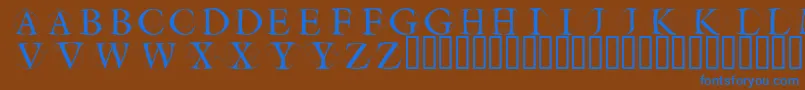 フォントCircleinitialsfree – 茶色の背景に青い文字