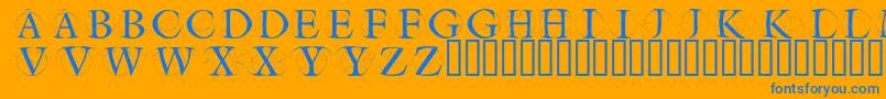 Fonte Circleinitialsfree – fontes azuis em um fundo laranja