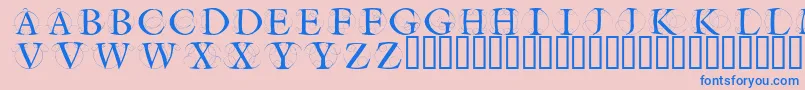 Circleinitialsfree-fontti – siniset fontit vaaleanpunaisella taustalla