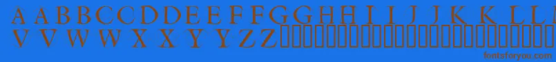Czcionka Circleinitialsfree – brązowe czcionki na niebieskim tle