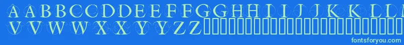 Circleinitialsfree Font – Green Fonts on Blue Background