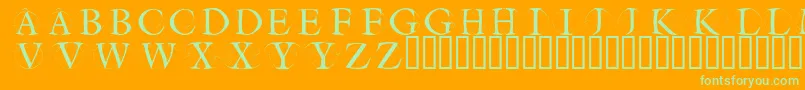 フォントCircleinitialsfree – オレンジの背景に緑のフォント