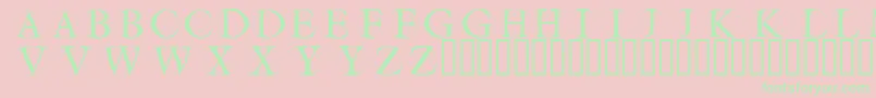 Fonte Circleinitialsfree – fontes verdes em um fundo rosa