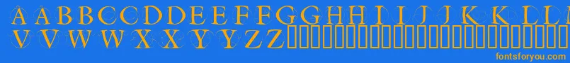 Police Circleinitialsfree – polices orange sur fond bleu