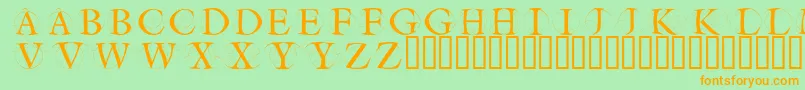フォントCircleinitialsfree – オレンジの文字が緑の背景にあります。