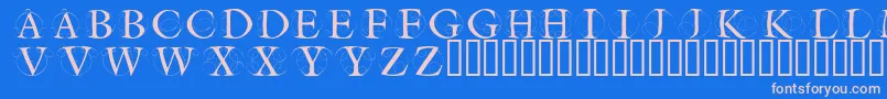 Fonte Circleinitialsfree – fontes rosa em um fundo azul