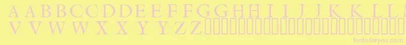 Czcionka Circleinitialsfree – różowe czcionki na żółtym tle