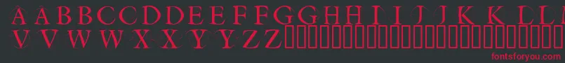Czcionka Circleinitialsfree – czerwone czcionki na czarnym tle
