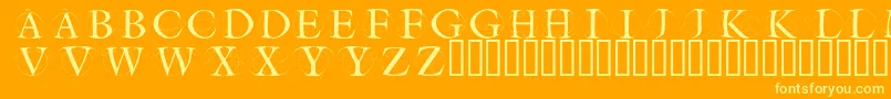 Шрифт Circleinitialsfree – жёлтые шрифты на оранжевом фоне