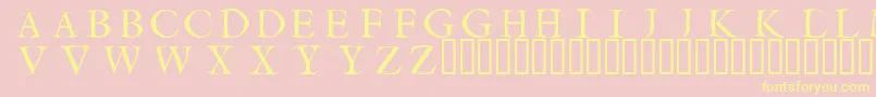 フォントCircleinitialsfree – 黄色のフォント、ピンクの背景