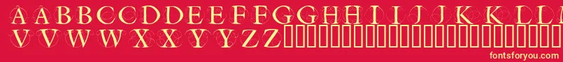 フォントCircleinitialsfree – 黄色の文字、赤い背景