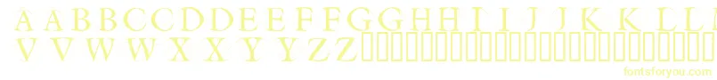 Czcionka Circleinitialsfree – żółte czcionki na białym tle