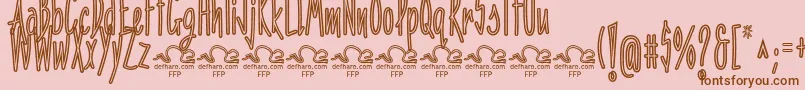 PenitenciaInlineDemoFfp Font – Brown Fonts on Pink Background