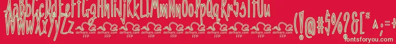 PenitenciaInlineDemoFfp Font – Green Fonts on Red Background