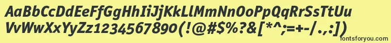 OfficinasansextraboldoscItalic Font – Black Fonts on Yellow Background