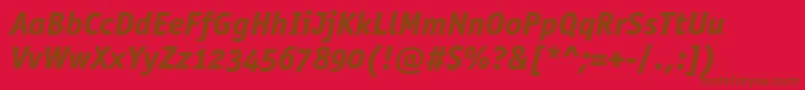 OfficinasansextraboldoscItalic Font – Brown Fonts on Red Background