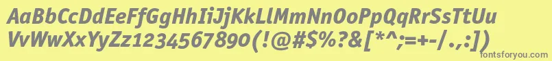 OfficinasansextraboldoscItalic Font – Gray Fonts on Yellow Background