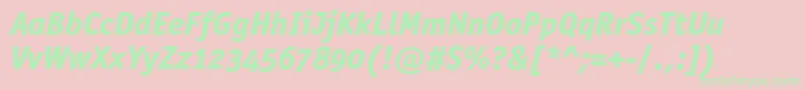 OfficinasansextraboldoscItalic Font – Green Fonts on Pink Background