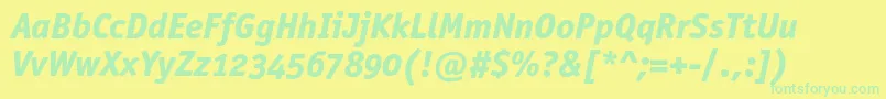 OfficinasansextraboldoscItalic Font – Green Fonts on Yellow Background