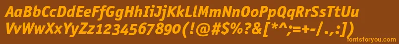 OfficinasansextraboldoscItalic Font – Orange Fonts on Brown Background