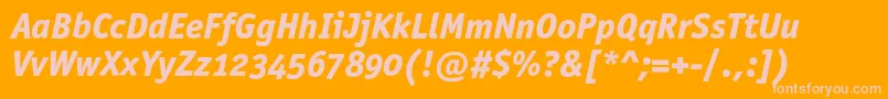 OfficinasansextraboldoscItalic Font – Pink Fonts on Orange Background