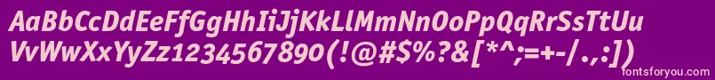 OfficinasansextraboldoscItalic Font – Pink Fonts on Purple Background