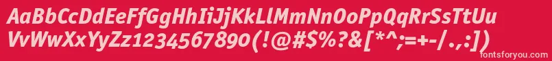 OfficinasansextraboldoscItalic Font – Pink Fonts on Red Background