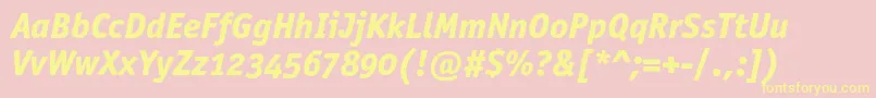 OfficinasansextraboldoscItalic Font – Yellow Fonts on Pink Background