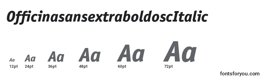 Размеры шрифта OfficinasansextraboldoscItalic