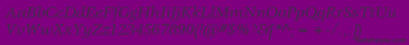 VeljovicstdBookitalic Font – Black Fonts on Purple Background