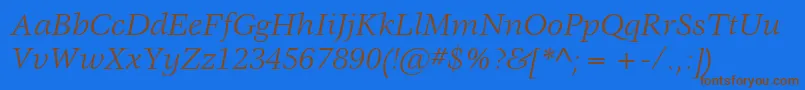 VeljovicstdBookitalic Font – Brown Fonts on Blue Background