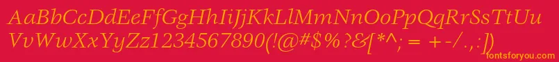 VeljovicstdBookitalic Font – Orange Fonts on Red Background