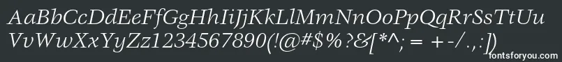 VeljovicstdBookitalic Font – White Fonts on Black Background