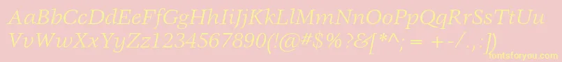 VeljovicstdBookitalic Font – Yellow Fonts on Pink Background