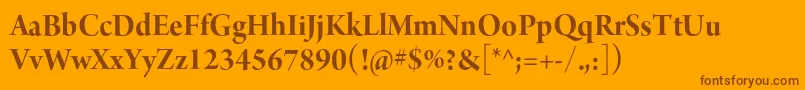 ArnoproBold36pt-Schriftart – Braune Schriften auf orangefarbenem Hintergrund