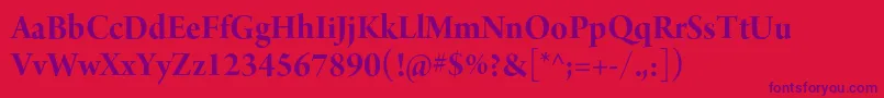 ArnoproBold36pt-Schriftart – Violette Schriften auf rotem Hintergrund
