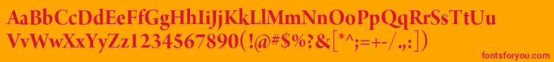 ArnoproBold36pt-Schriftart – Rote Schriften auf orangefarbenem Hintergrund