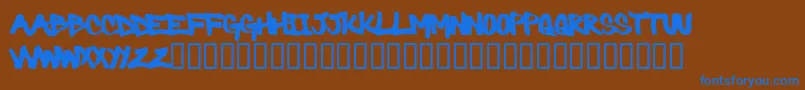 Barbaric Font – Blue Fonts on Brown Background