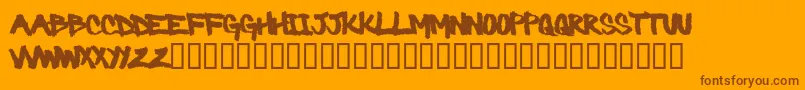 Fonte Barbaric – fontes marrons em um fundo laranja