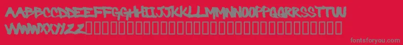 Saiba mais sobre a fonte Barbaric Fonte Barbaric – fontes cinzas em um fundo vermelho