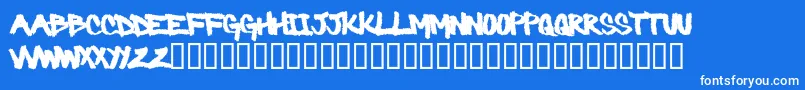 Barbaric Font – White Fonts on Blue Background