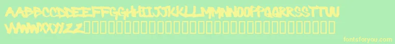 Barbaric Font – Yellow Fonts on Green Background