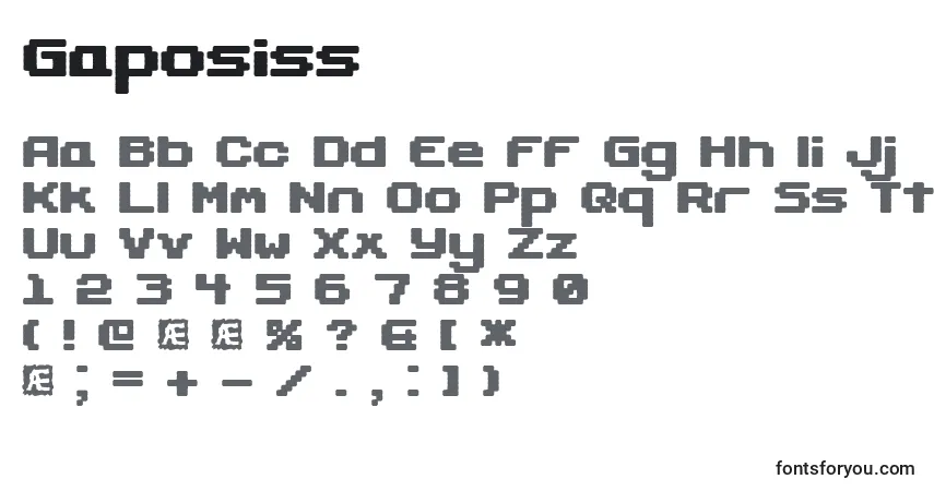 Шрифт Gaposiss – алфавит, цифры, специальные символы